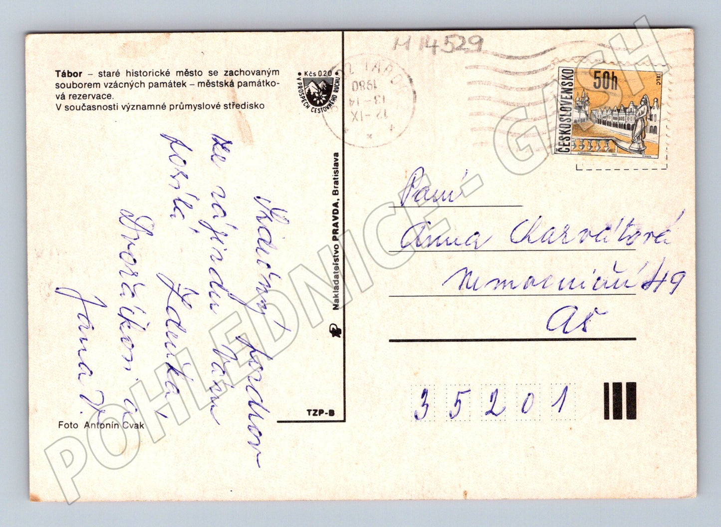 Pohlednice Tábor Československo více záběrů (M14529)