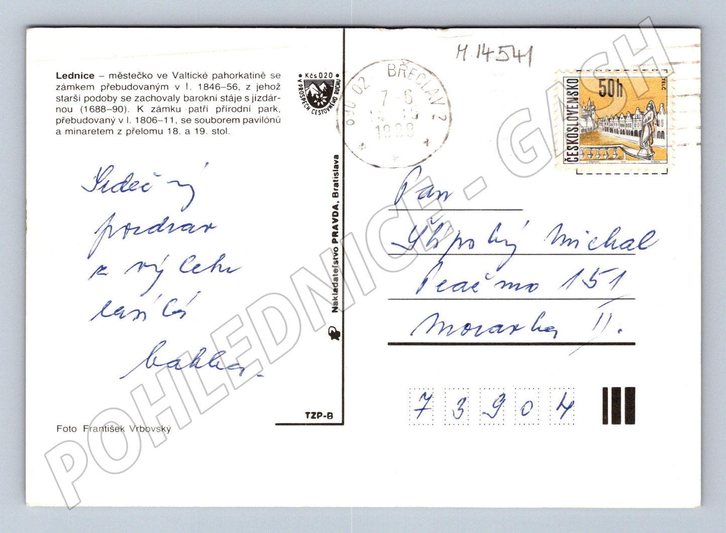 Pohlednice Zámek Lednice Morava (M14541)