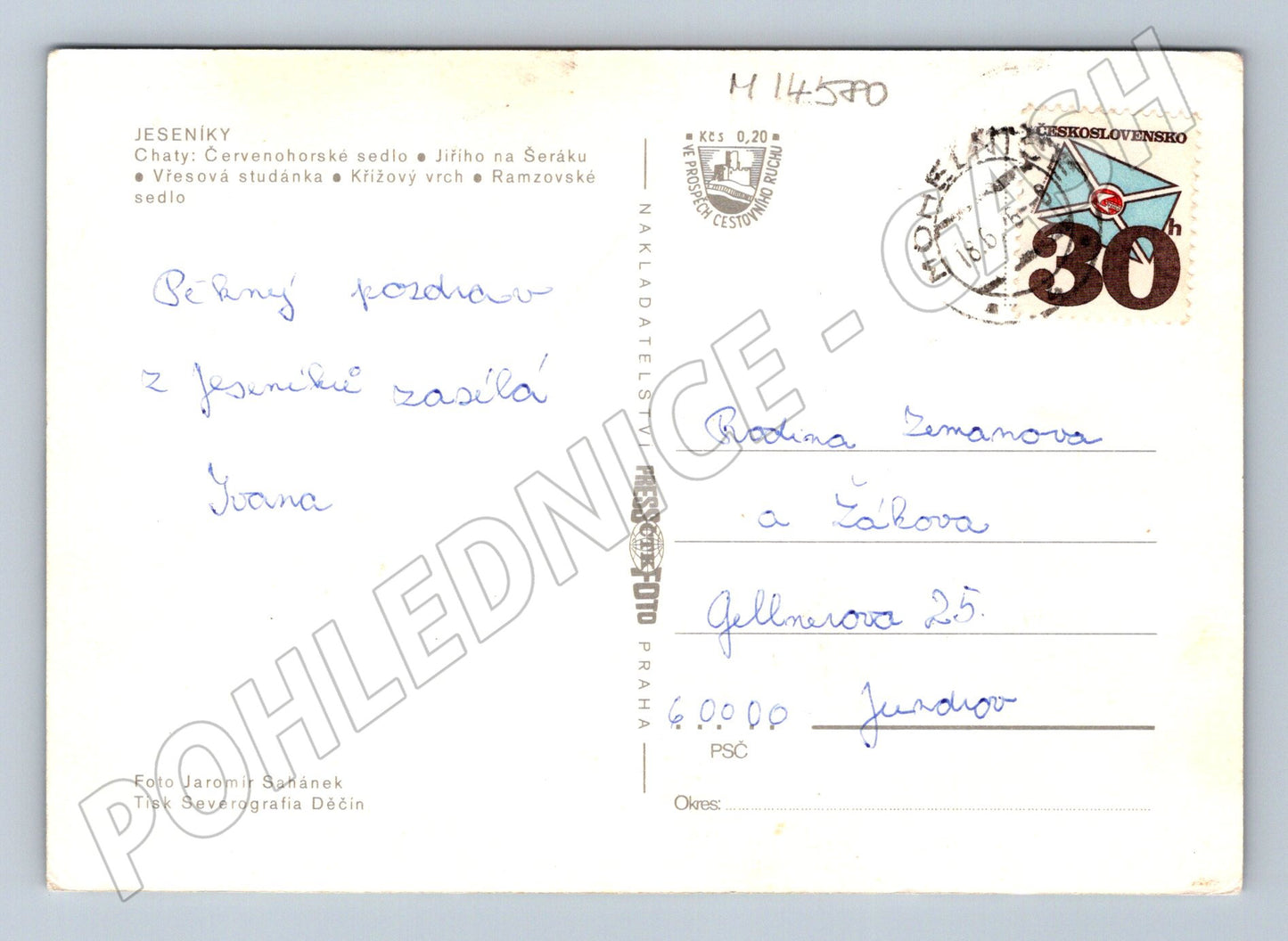 Pohlednice Jeseníky horské chaty (M14580)