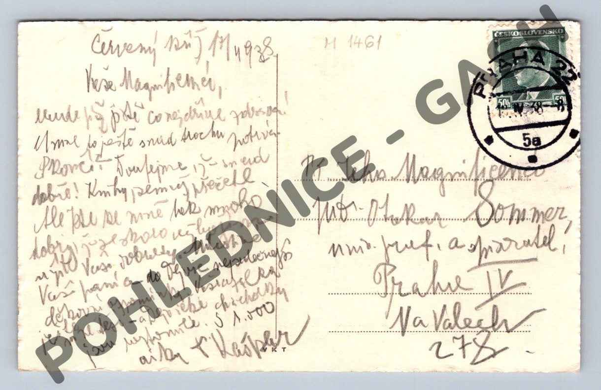 Pohlednice Velikonoční větrný mlýn 1928 Československo (M1461)