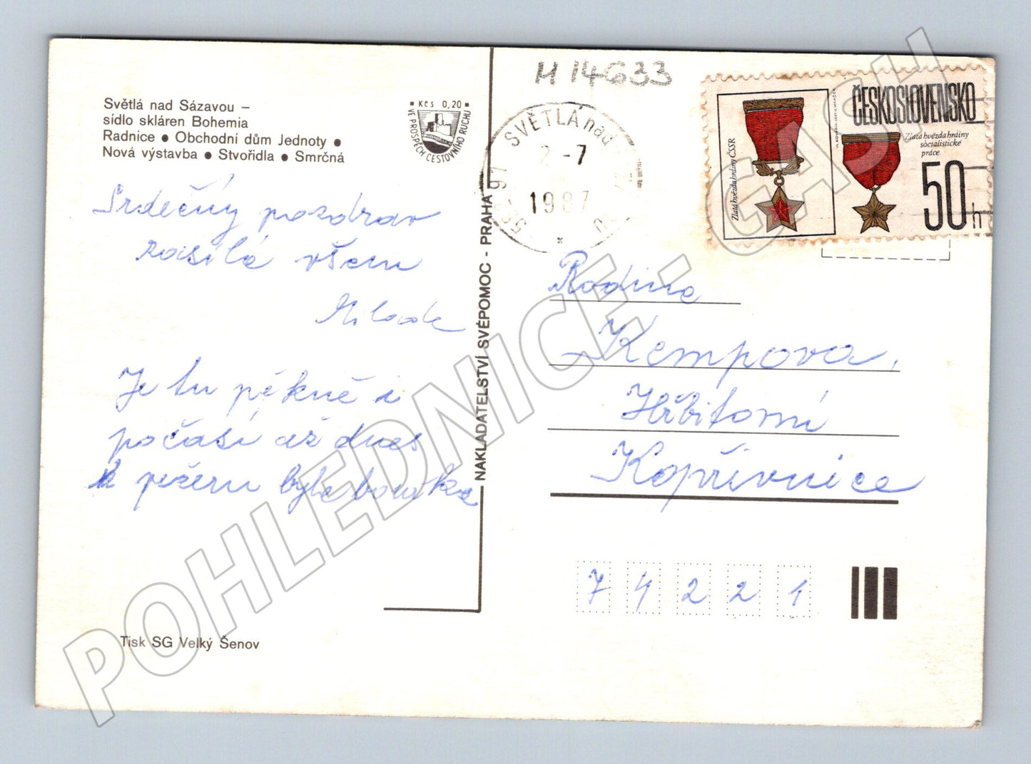Pohlednice Světlá nad Sázavou více záběrů (M14633)