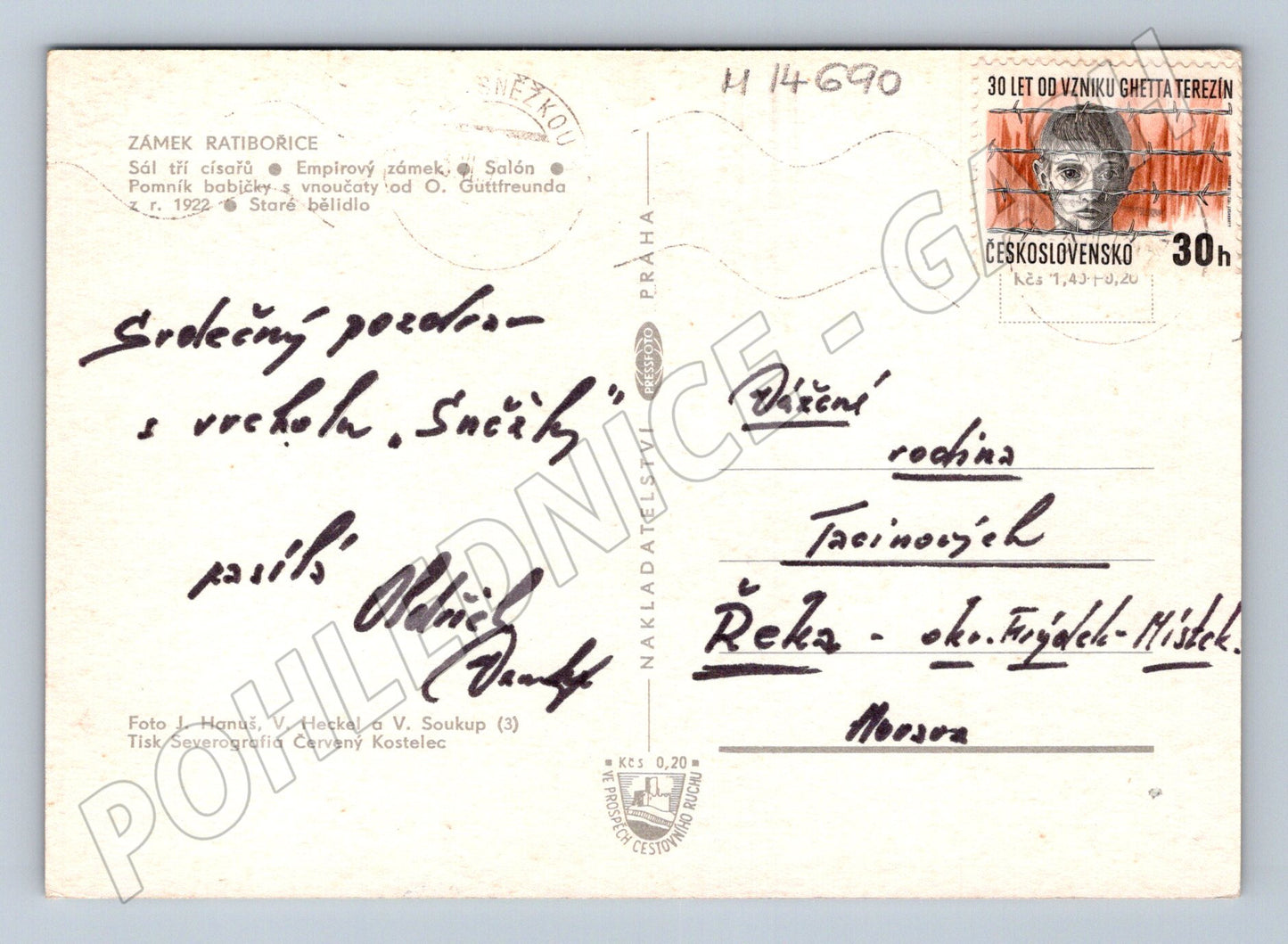Pohlednice Ratibořice – zámek a interiéry (M14690)