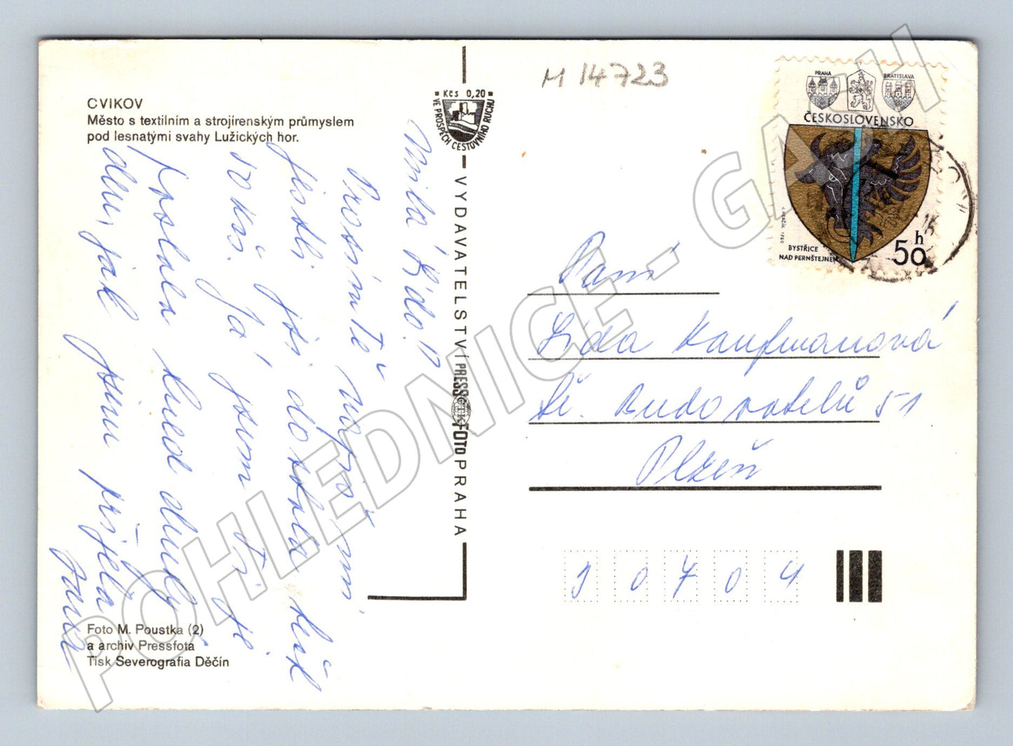 Pohlednice Cvikov historická ČSR (M14723)