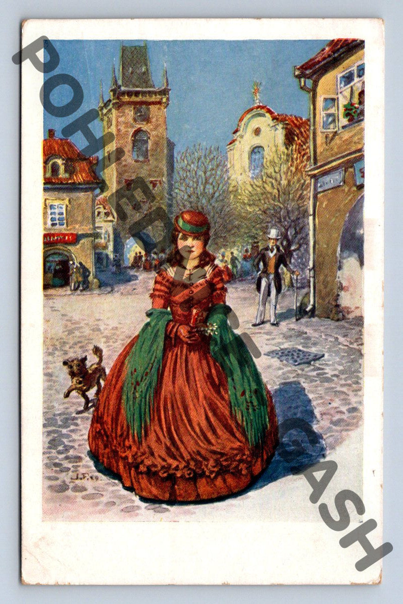 Pohlednice Velikonoční Josef Fridrich etnografie 1946 (M1473)