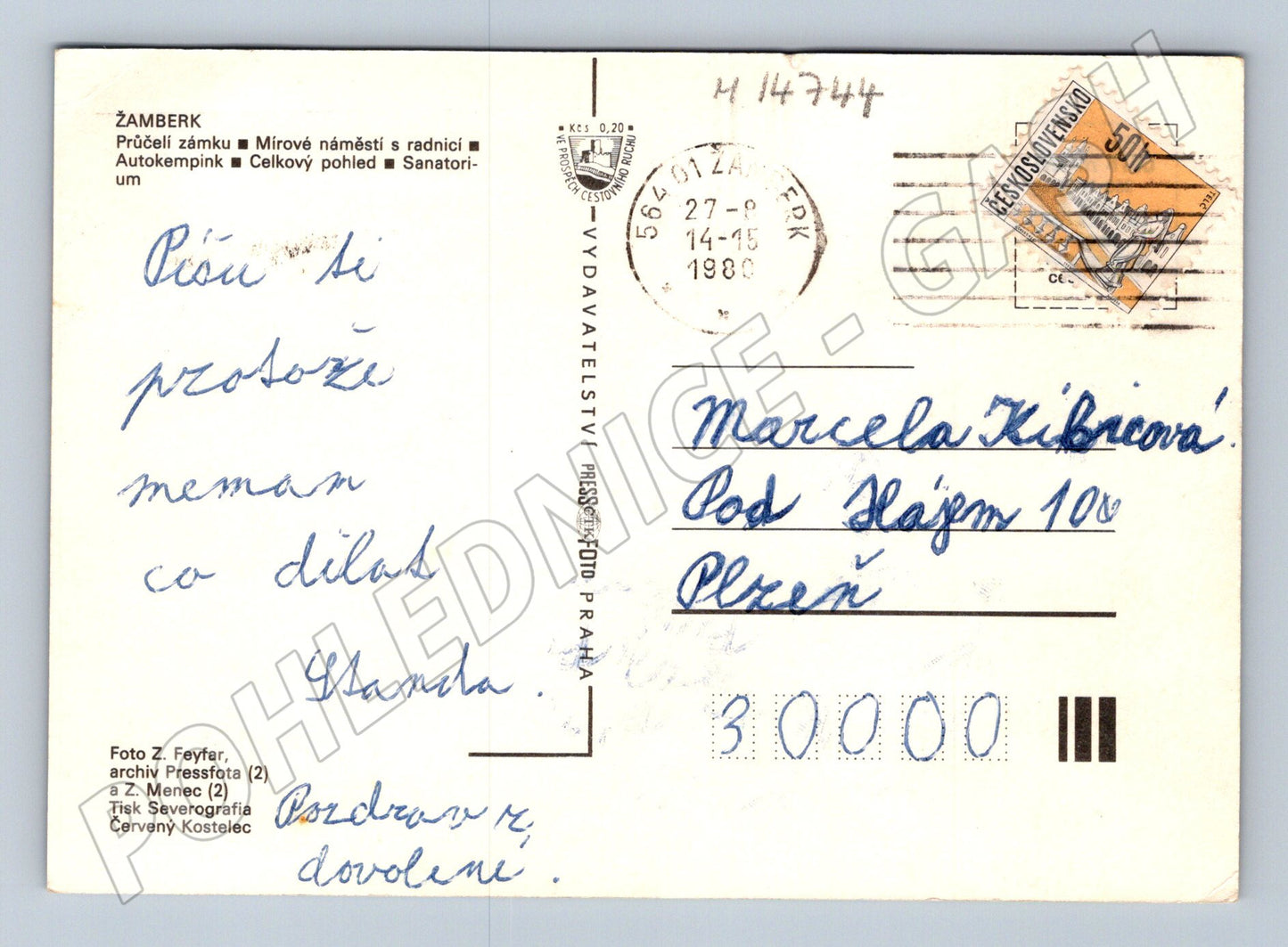 Pohlednice Žamberk historická 1980 více záběrů (M14744)