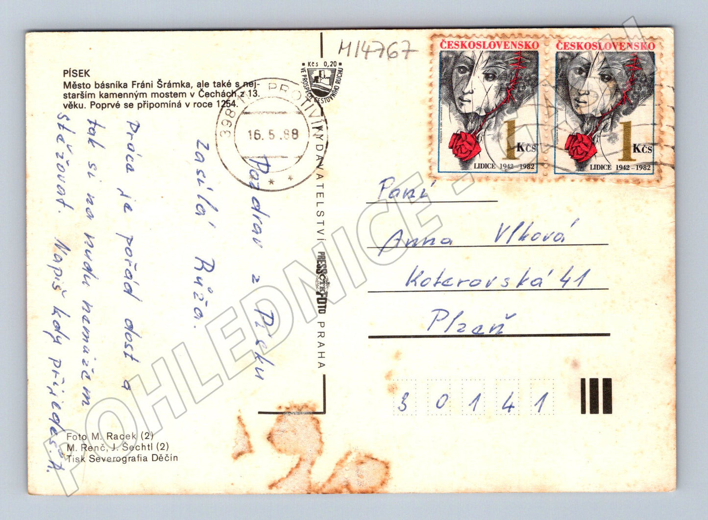 Pohlednice Písek koláž památek (M14767)