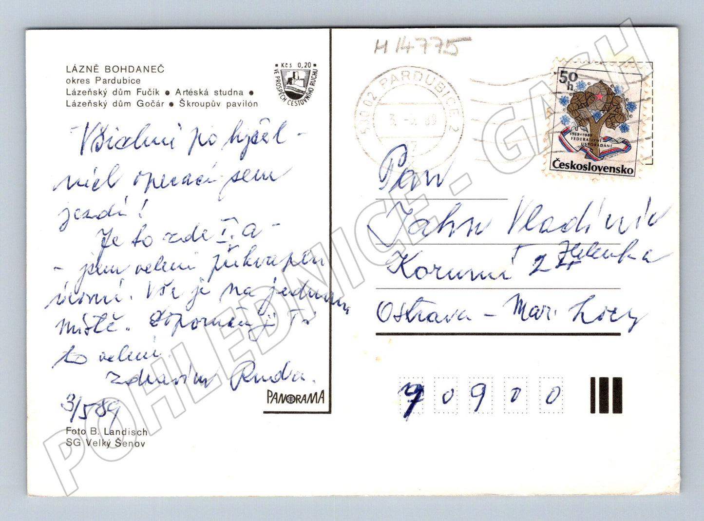 Pohlednice Bohdaneč lázně více záběrů (M14775)