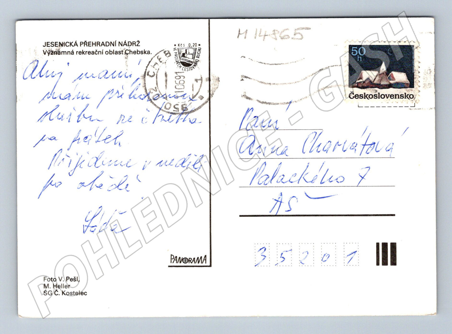 Pohlednice Jesenická přehrada rekreace, kempování (M14865)