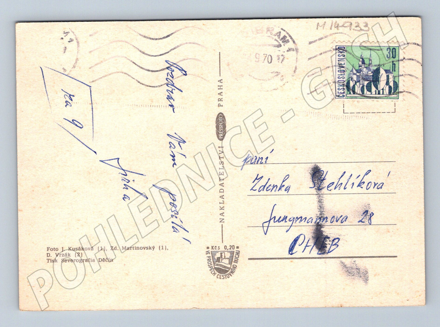 Pohlednice Příbram koláž použitá 1970 s razítkem (M14933)