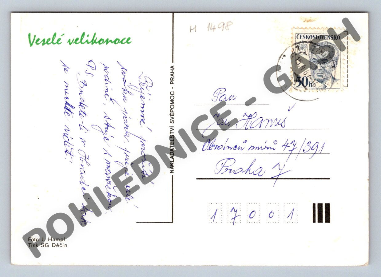 Pohlednice Velikonoční kraslice a pomlázka ČSSR 1981 (M1498)