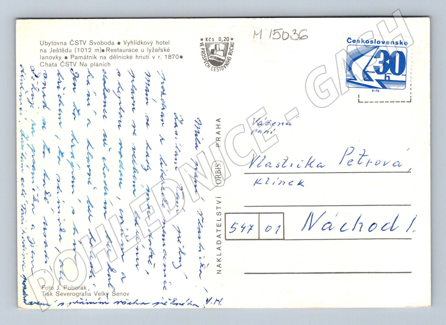 Pohlednice Ještěd 1012 m (M15036)