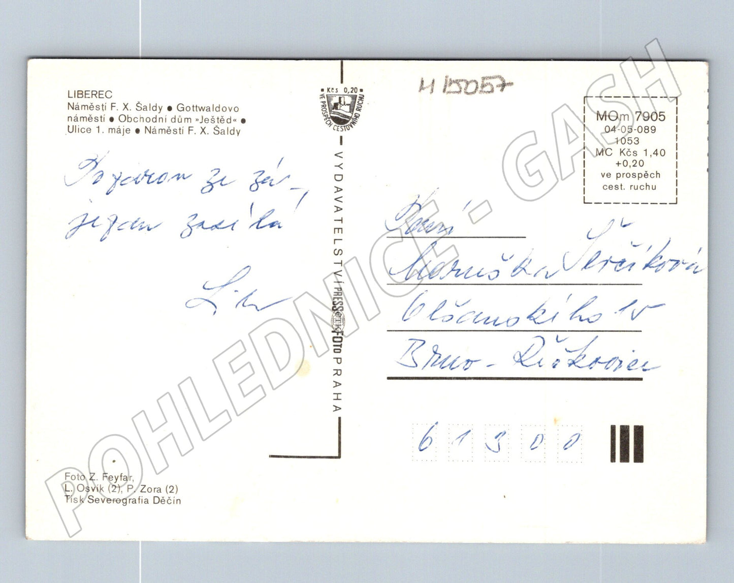 Pohlednice Liberec – více pohledů, použitá (M15057)