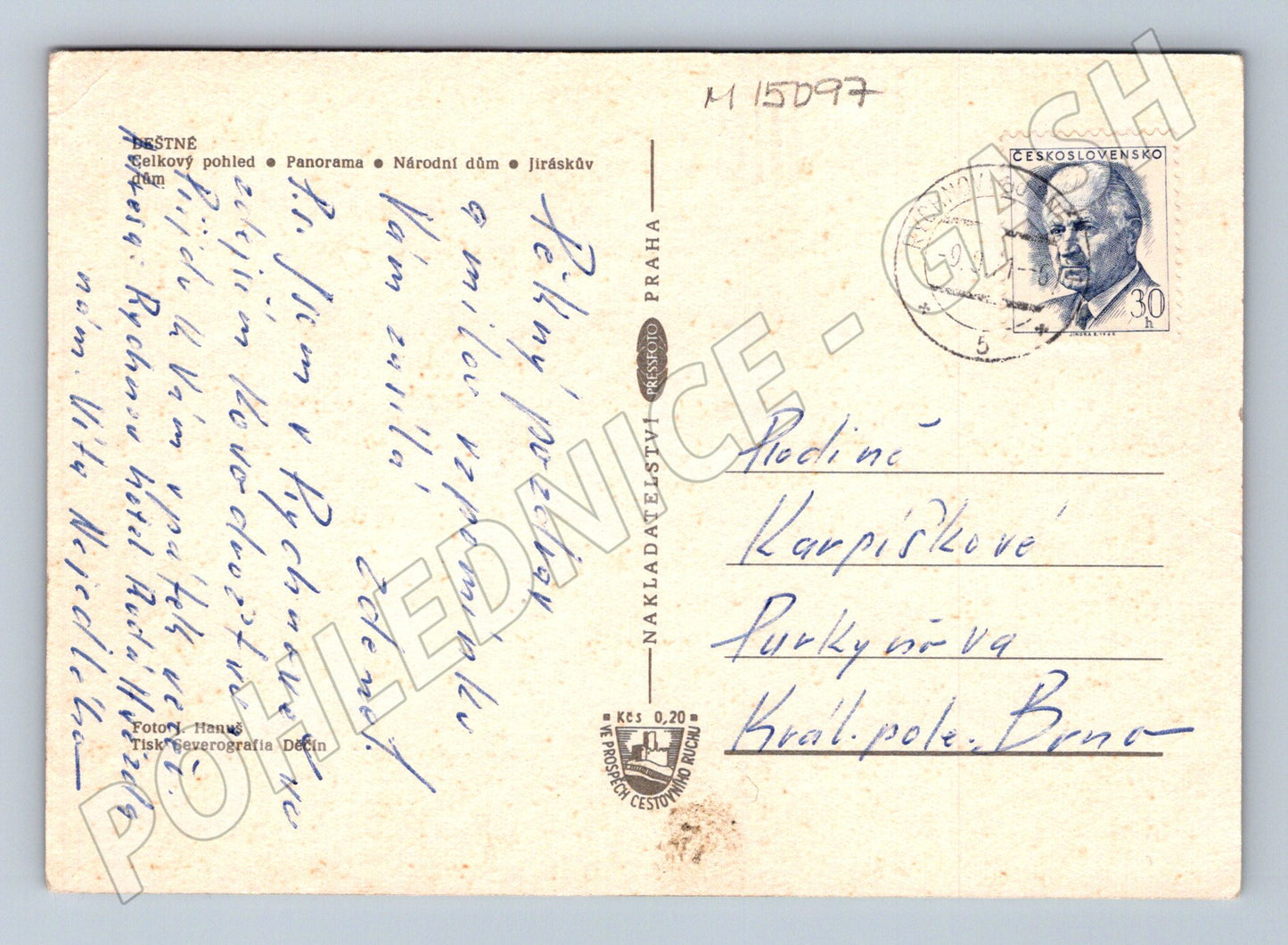 Pohlednice Orlické hory – Deštné, koláž (M15097)