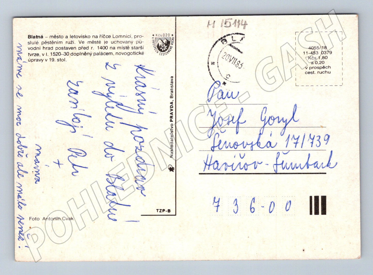 Pohlednice Blatná – historické památky (M15114)