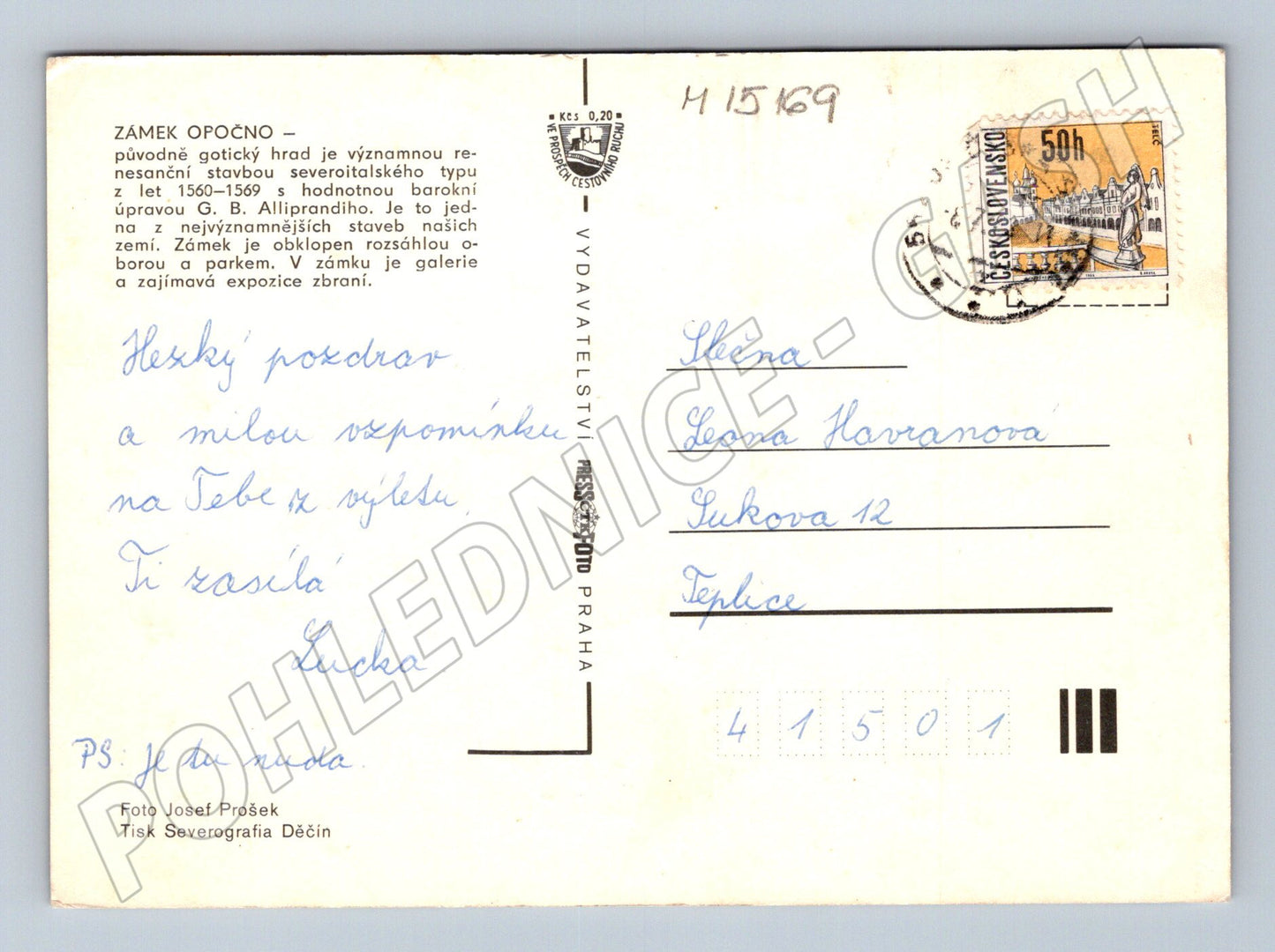 Pohlednice Zámek Opočno – interiéry a exteriéry (M15169)
