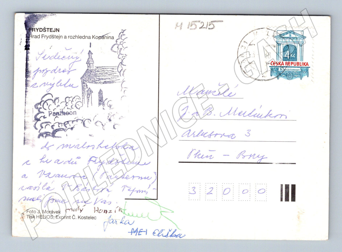 Pohlednice Frýdštejn – hrad a rozhledna Kopanina (M15215)