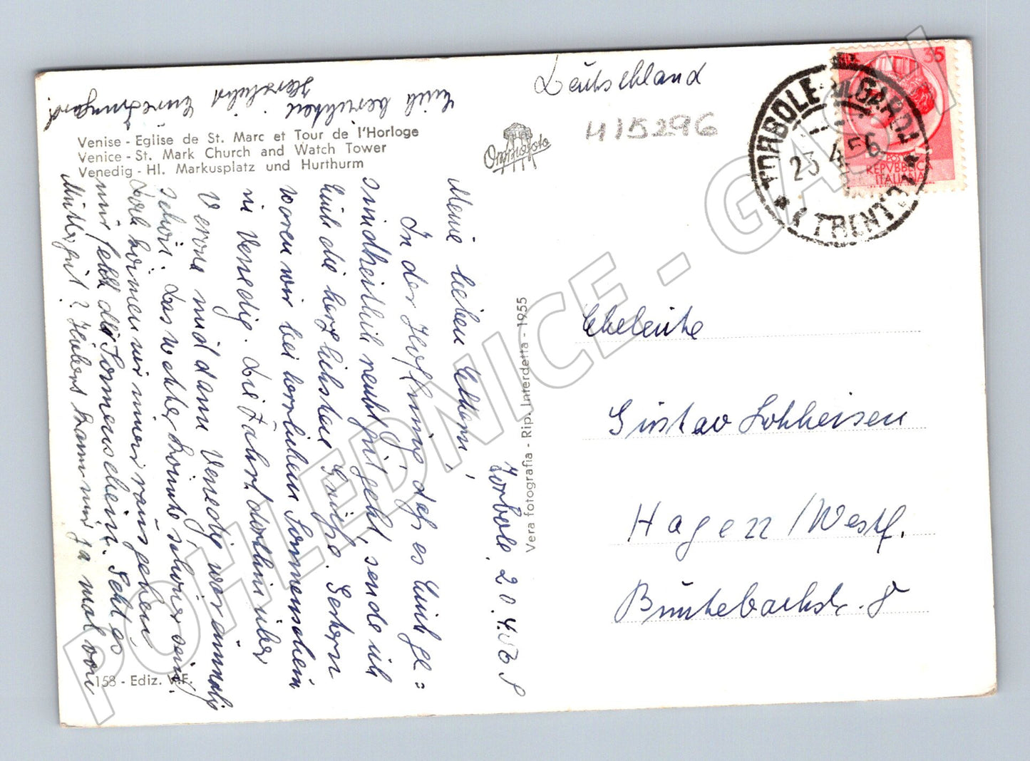 Pohlednice Benátky – bazilika sv. Marka 1955 (M15296)