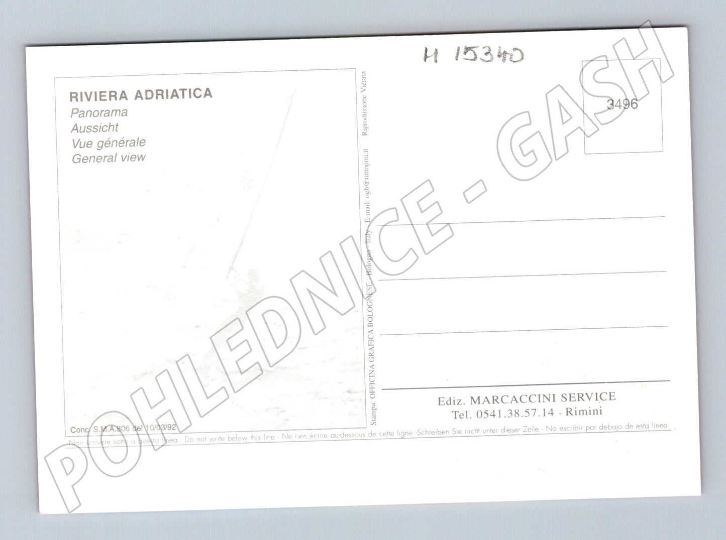 Pohlednice Riviera Adriatica – pobřežní panorama (M15340)