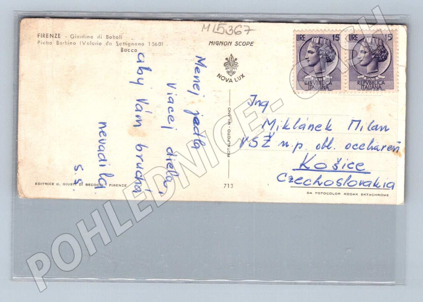 Pohlednice Firenze – Bakchus, Giardino di Boboli (M15367)