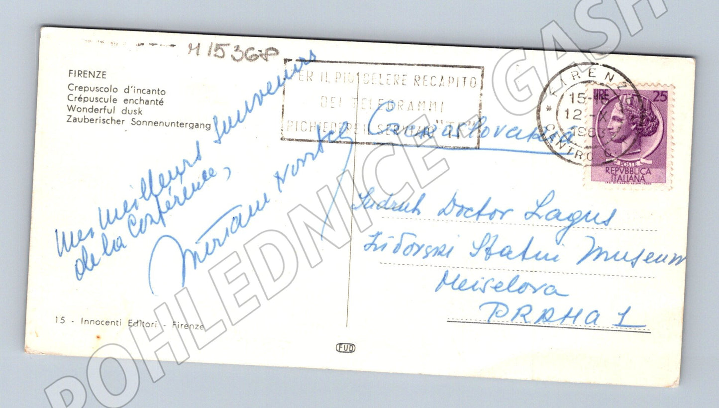 Pohlednice Firenze – Duomo, zaslaná 1972 (M15368)