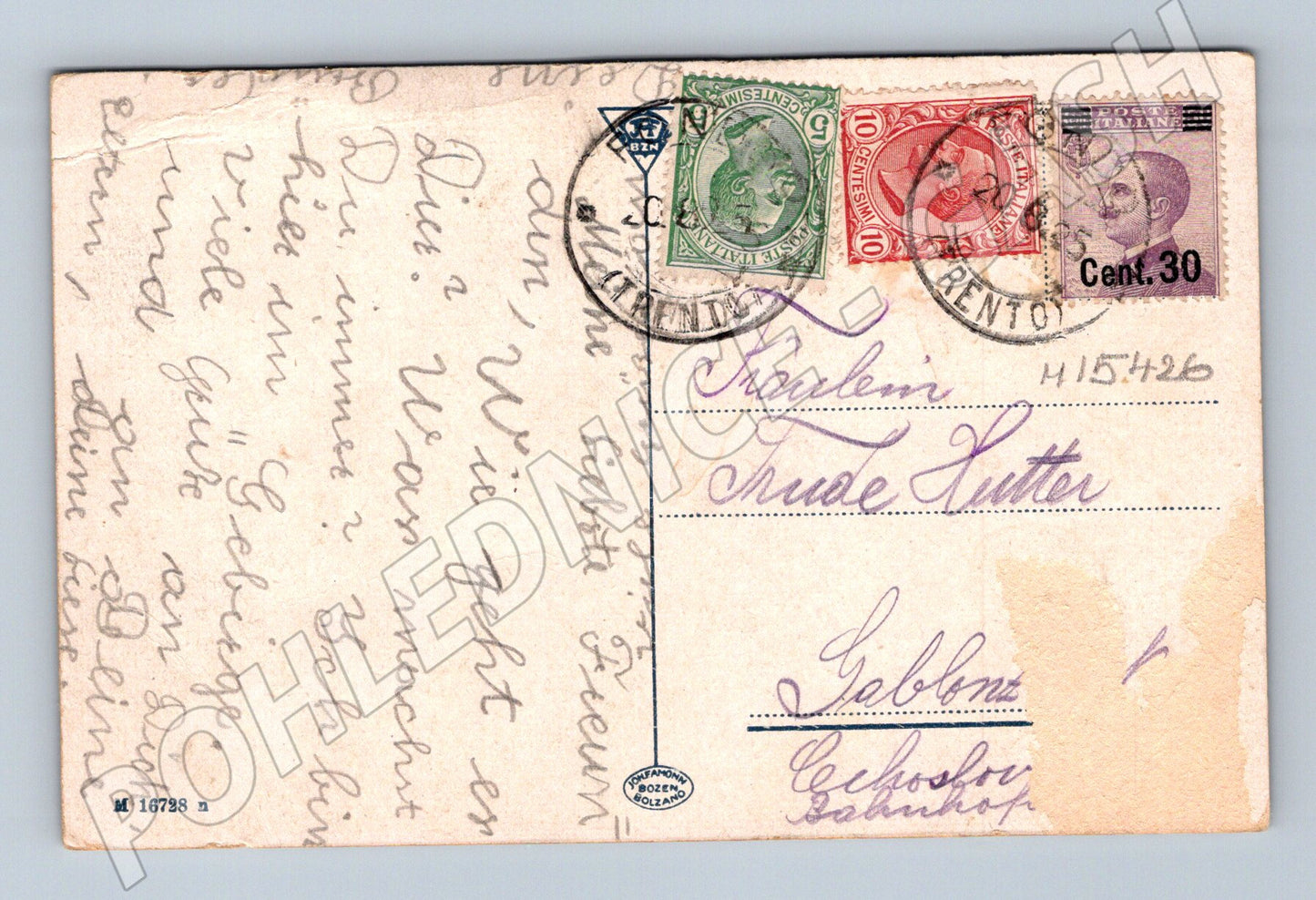 Pohlednice Passo della Mendola – mapa, známky (M15426)