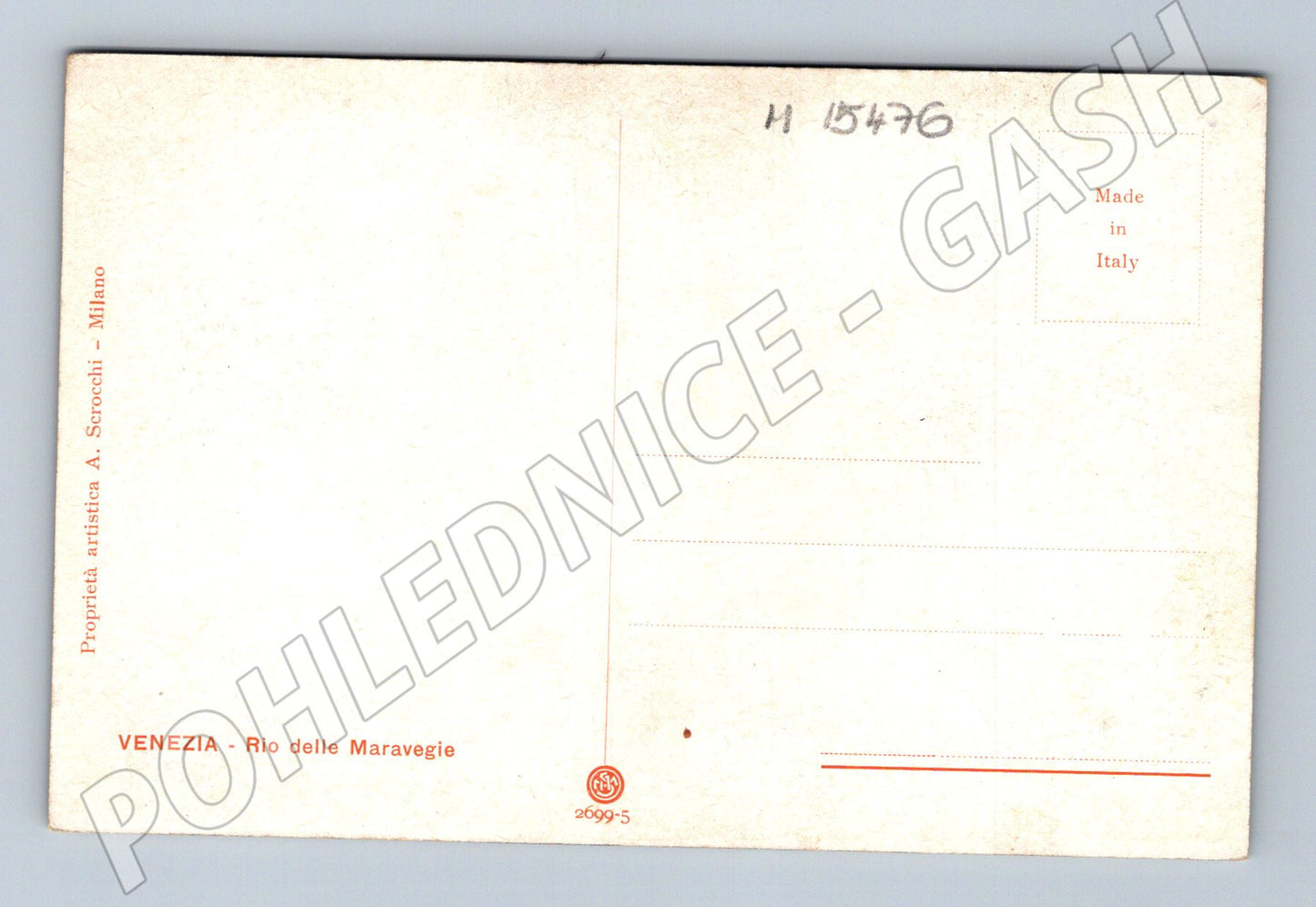 Pohlednice Benátky – Rio Maravegie, malba A. Scrocchi (M15476)
