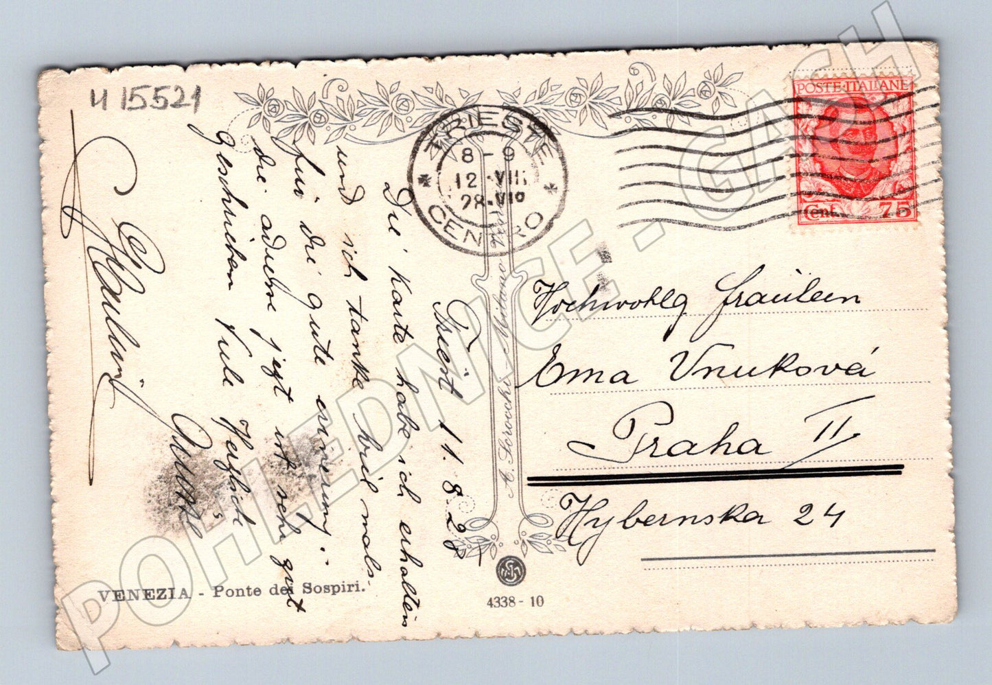 Pohlednice Benátky – Most vzdechů, kolorovaná, prošlá (M15521)