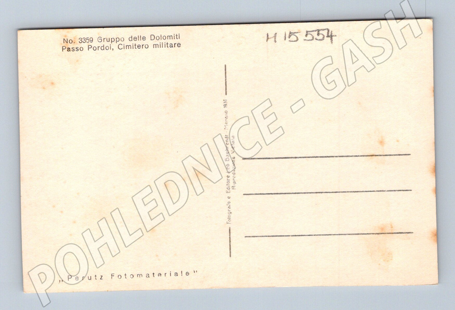 Pohlednice Passo Pordoi – vojenský hřbitov (M15554)