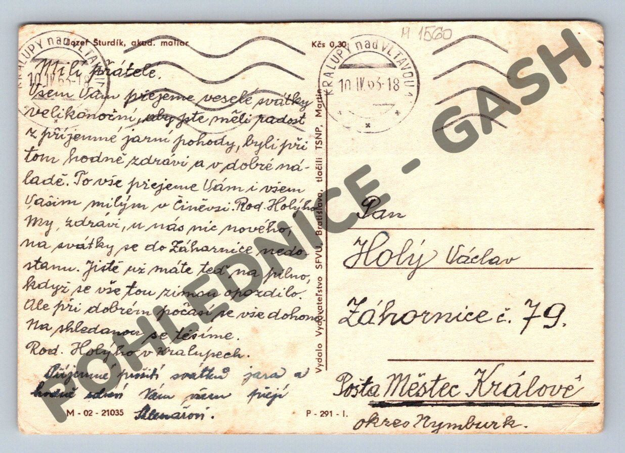Pohlednice Ptáček Československo 1951 (M1560)