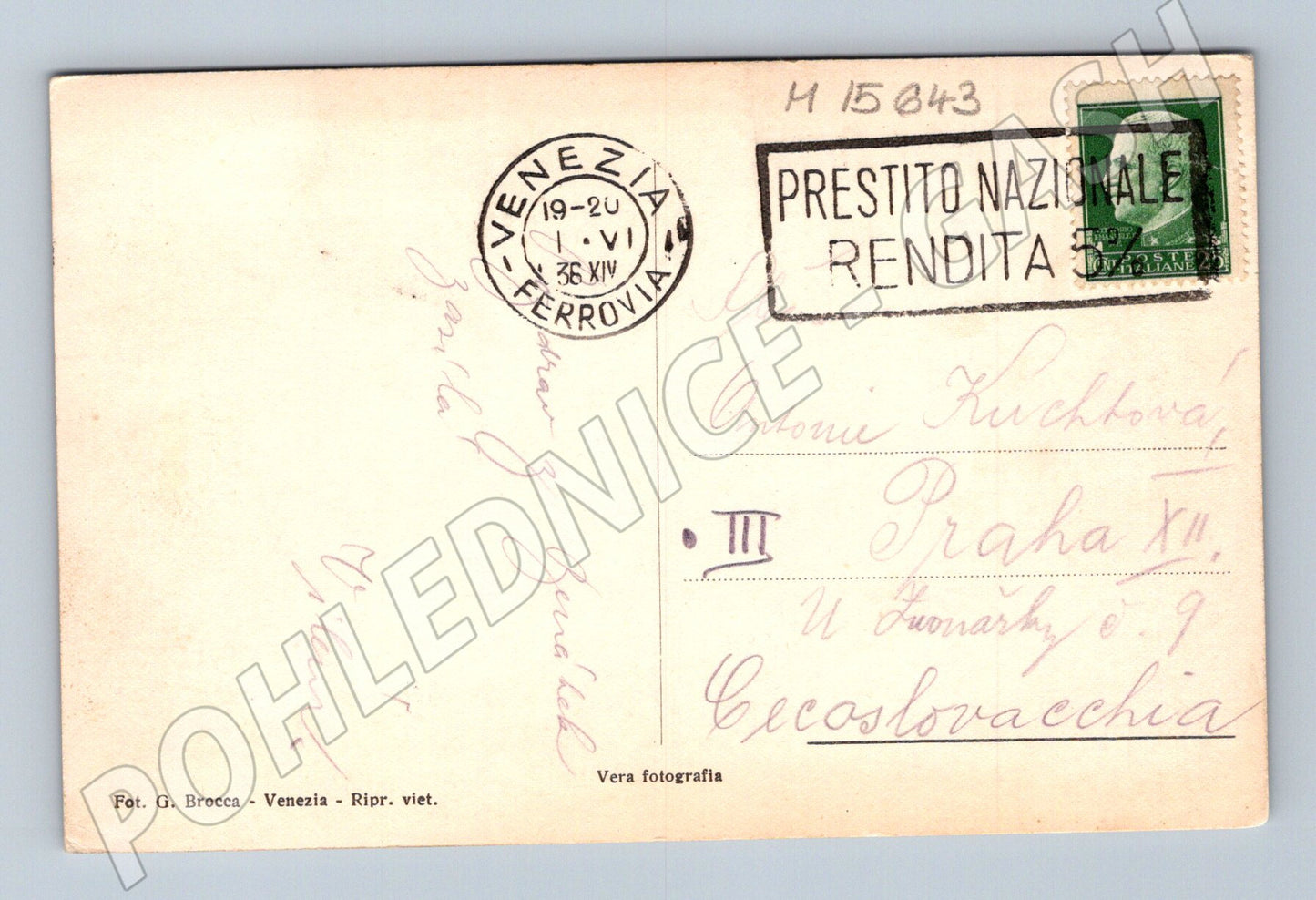 Pohlednice Benátky – panorama, odeslaná 1936 (M15643)