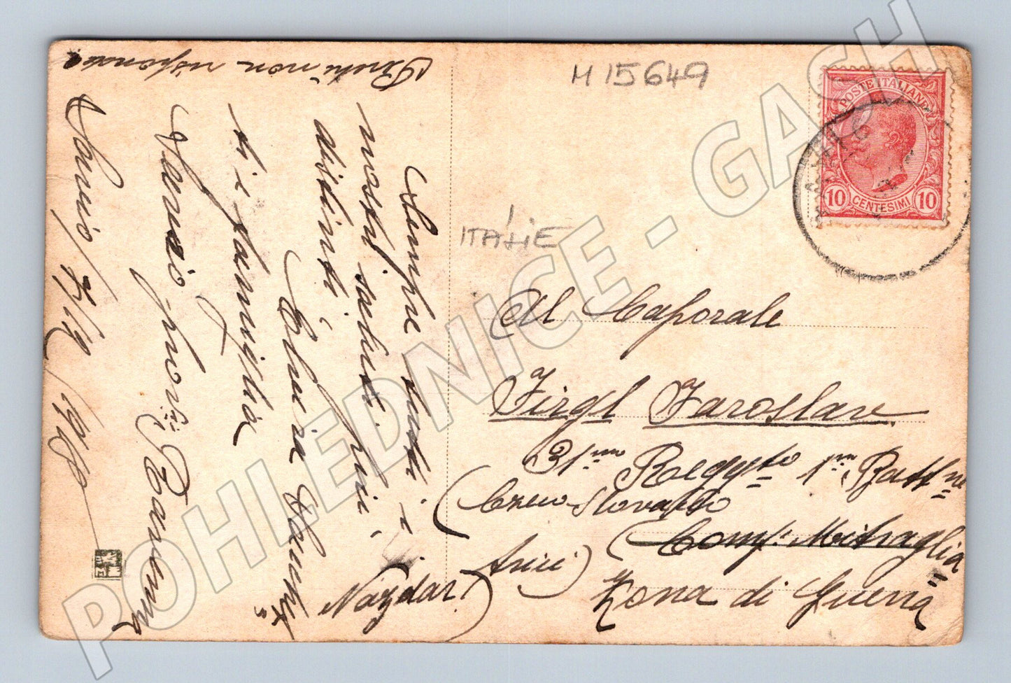 Pohlednice Itálie – loď na řece, zaslaná (M15649)