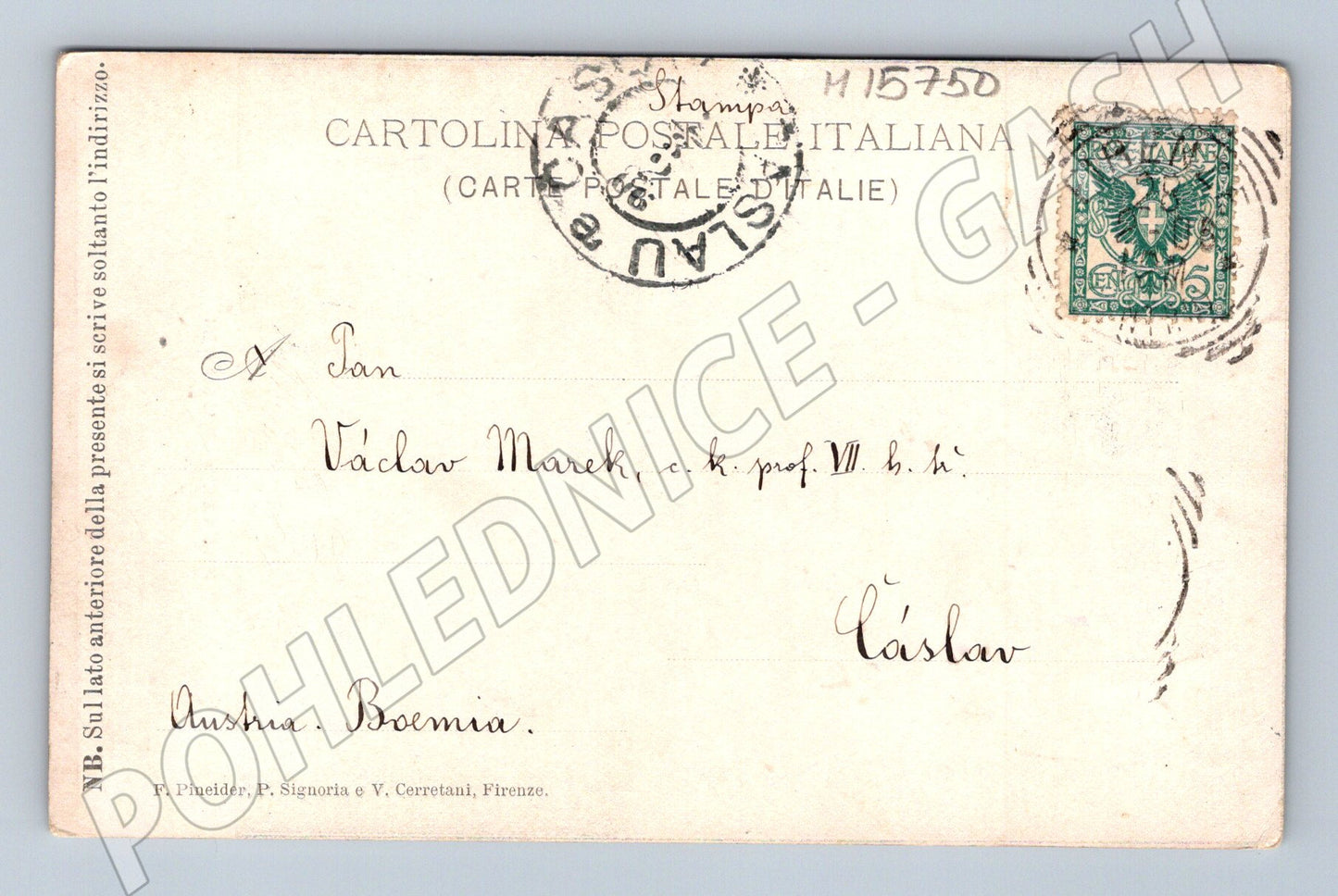 Pohlednice Florencie Palazzo Riccardi 1906 Itálie (M15750)