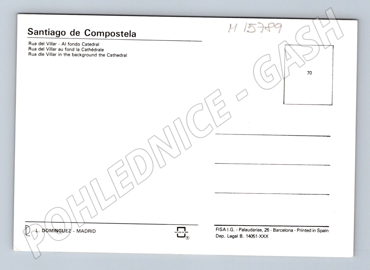 Pohlednice Santiago de Compostela Rua del Villar katedrála (M15789)