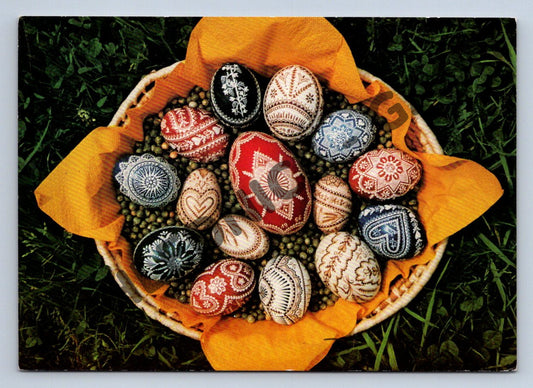 Pohlednice Kraslice vosková technika 1986 (M1579)