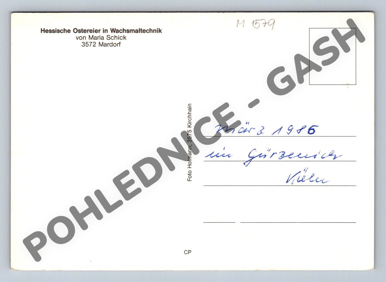 Pohlednice Kraslice vosková technika 1986 (M1579)