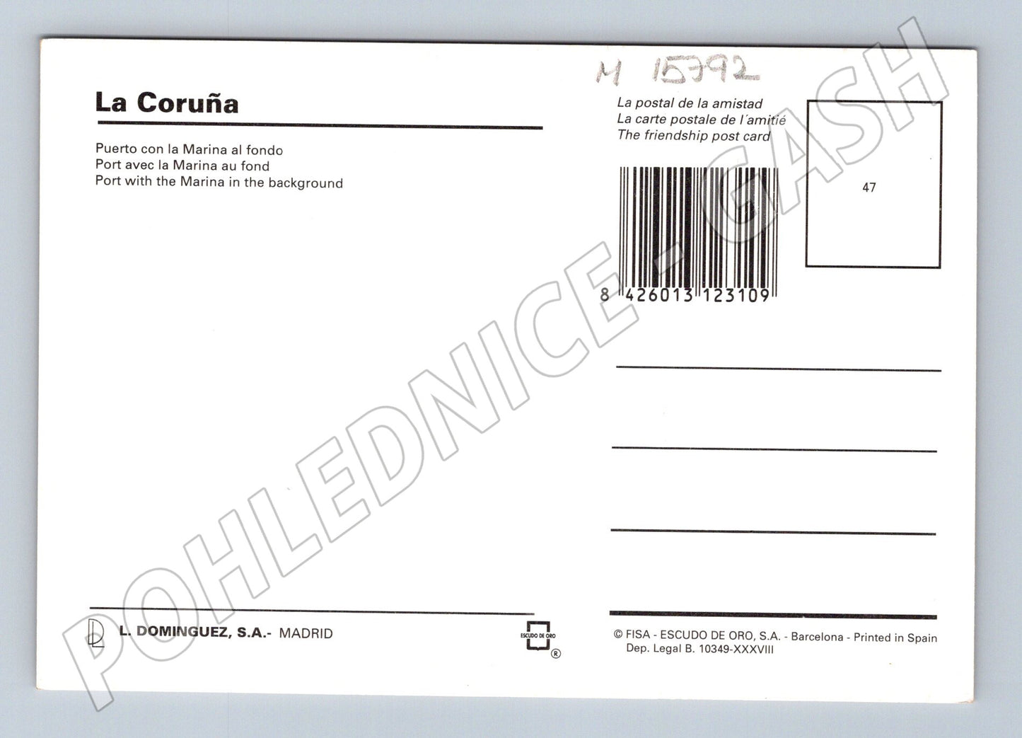 Pohlednice La Coruña přístav lodě Španělsko (M15792)