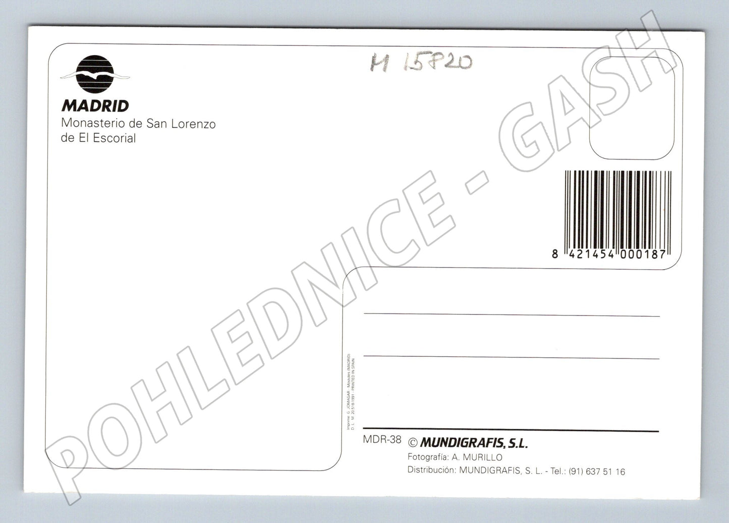 Pohlednice El Escorial klášter u Madridu (M15820)