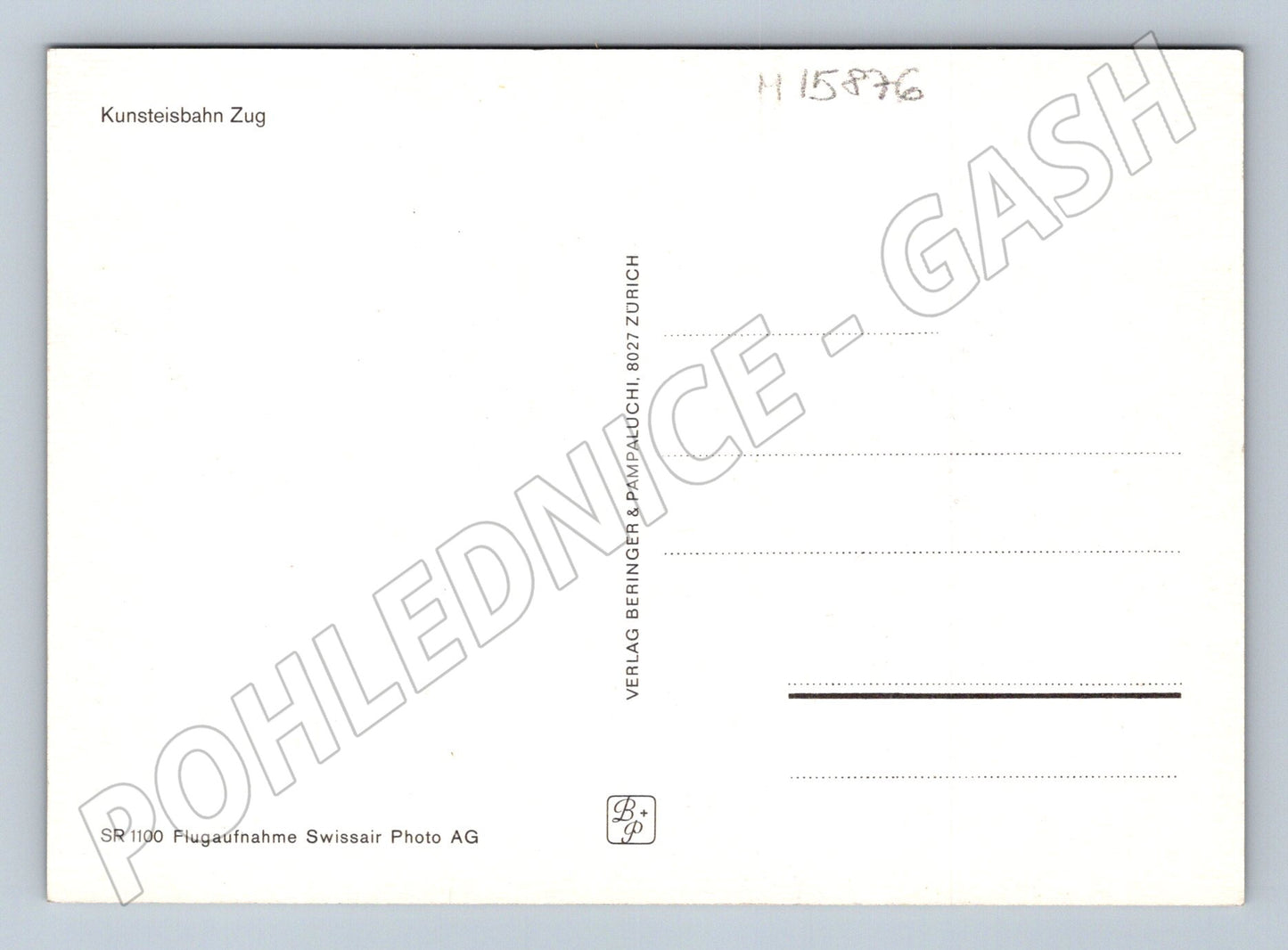 Pohlednice Kunsteisbahn Zug letecká Švýcarsko (M15876)