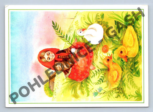 Pohlednice Dívka v kroji V Klimtová 1992 (M1590)