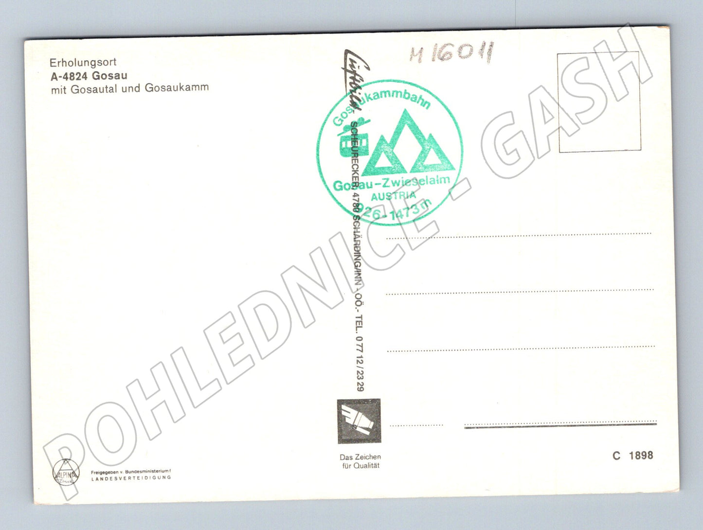 Pohlednice Gosautal Gosaukamm Alpy (M16011)