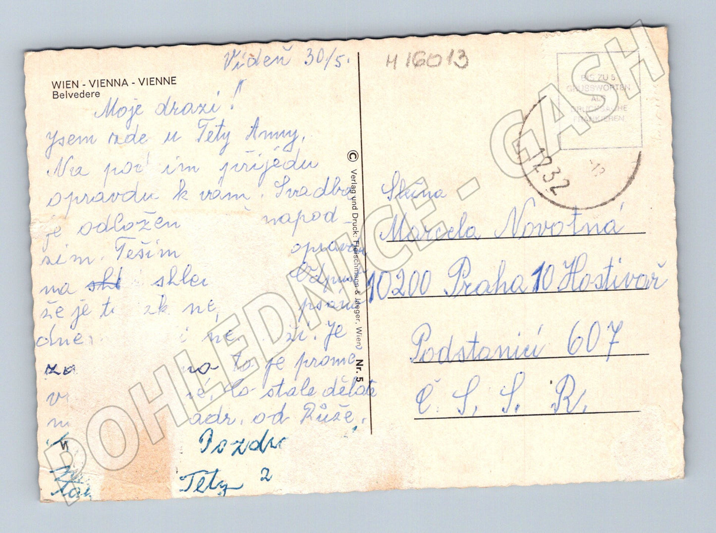 Pohlednice Vídeň Belvedere 1972 (M16013)