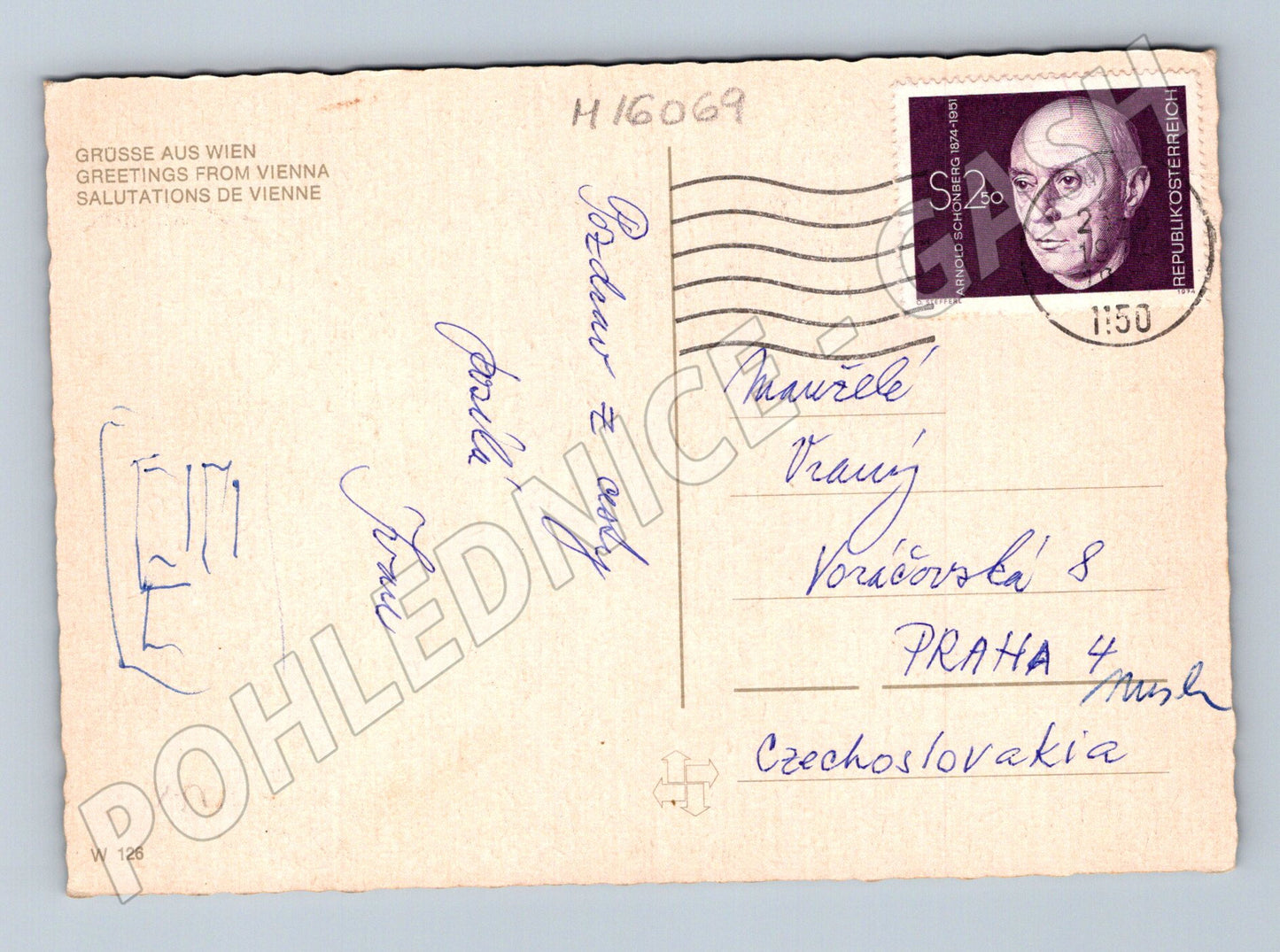 Pohlednice Vídeň Grüsse aus Wien koláž památek (M16069)
