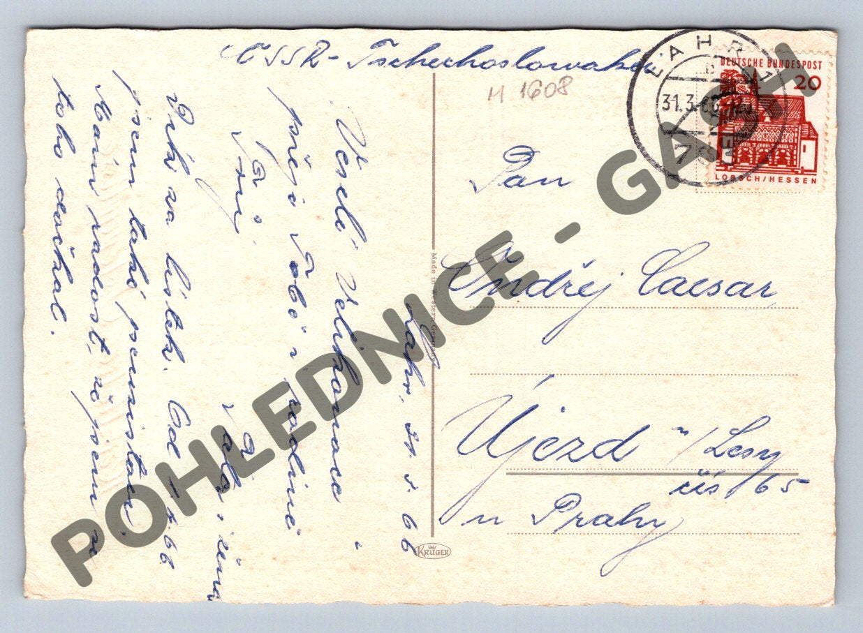 Pohlednice Německo 1968 Herzliche Ostergrüsse (M1608)