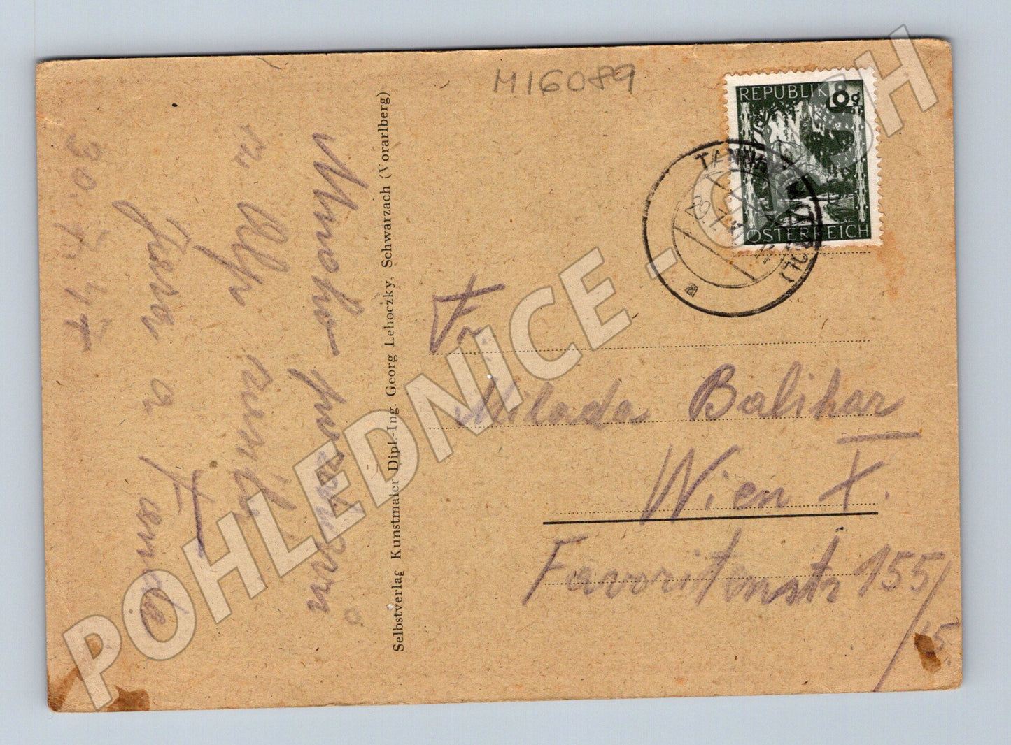 Pohlednice Rakousko kostel originál zaslaná 1957 (M16089)