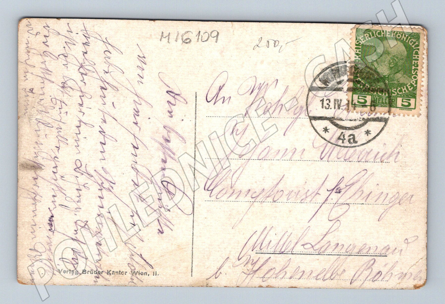 Pohlednice Wien Praterstrasse tramvaje 1908 (M16109)