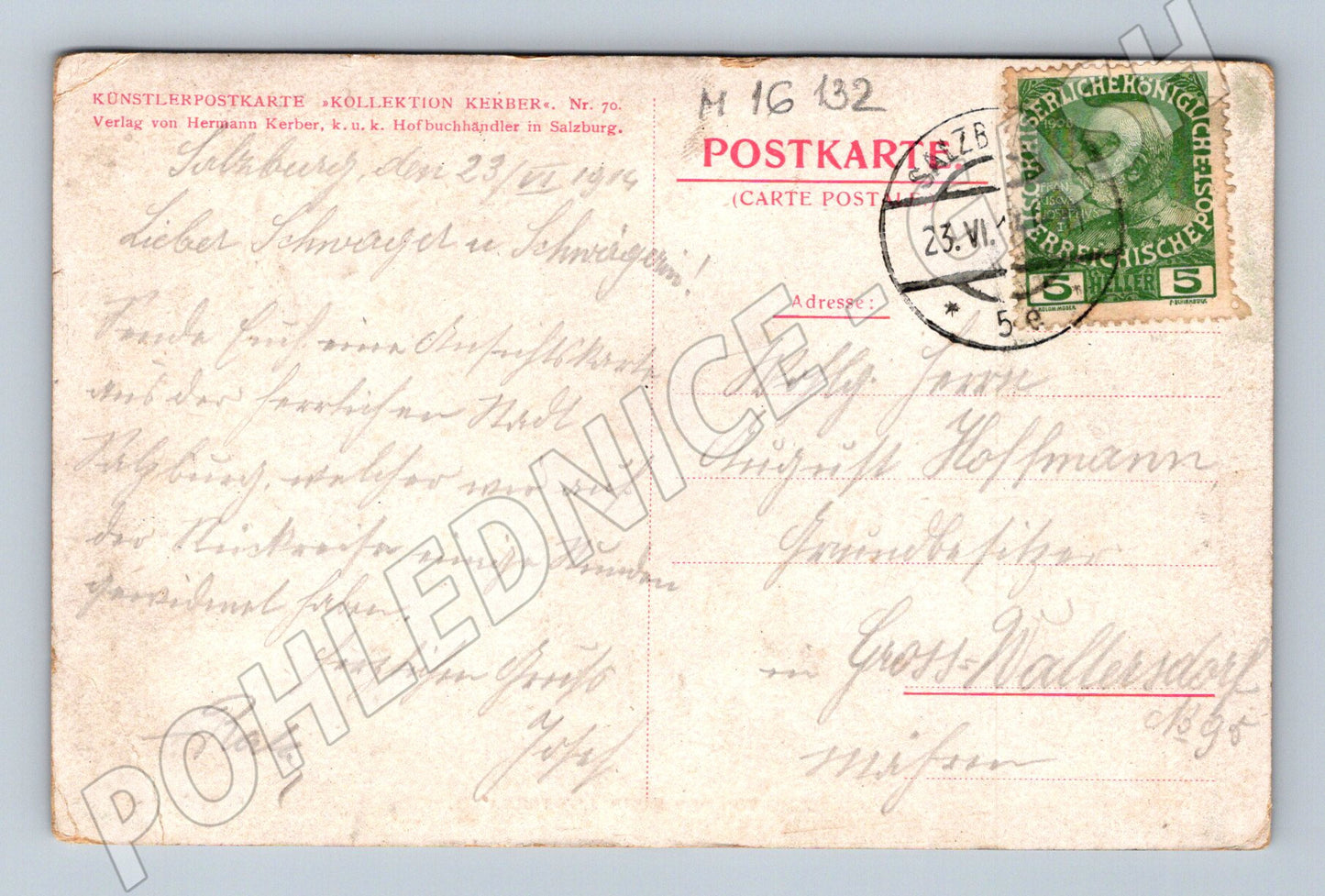 Pohlednice Salzburg Humboldt terasa kolorovaná 1914 (M16132)