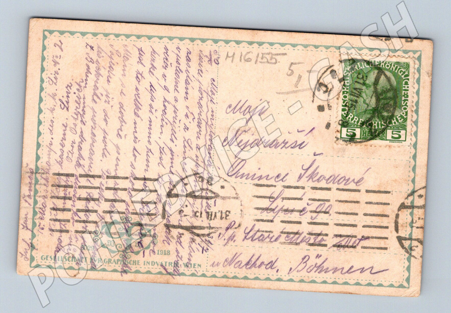 Pohlednice Vídeň K k Universität Liebenbergův památník 1918 (M16155)