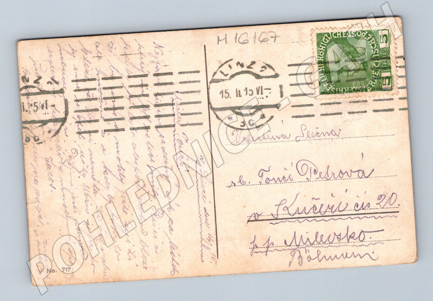 Pohlednice Linz a D Pöstlingberg 1915 kolorovaná (M16167)