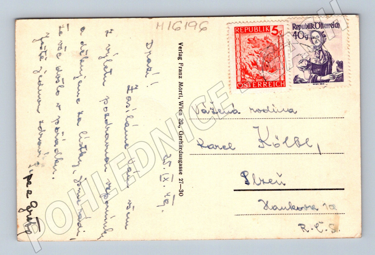 Pohlednice Mariazell Štýrsko Rakousko 1949 prošlá (M16196)