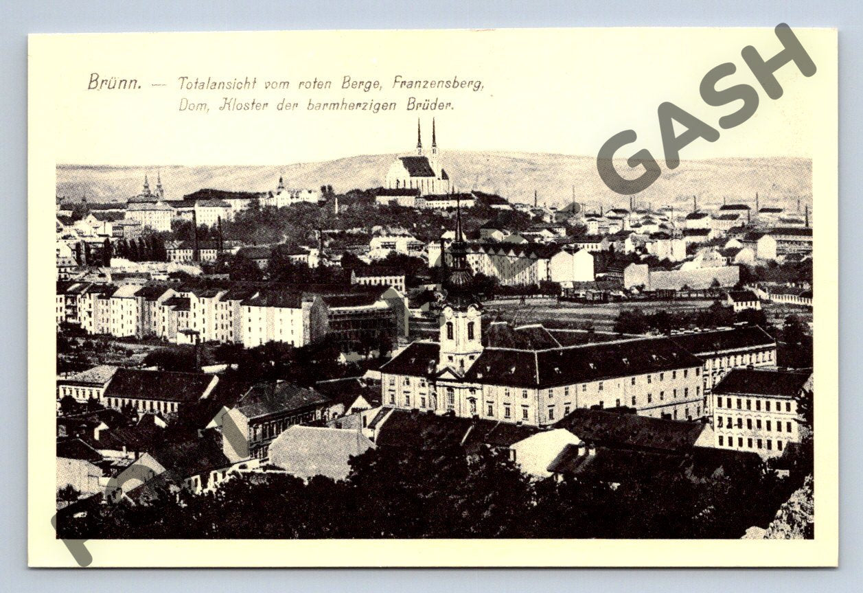 Pohlednice Brno pohled na město katedrála cca 1900 (M162)